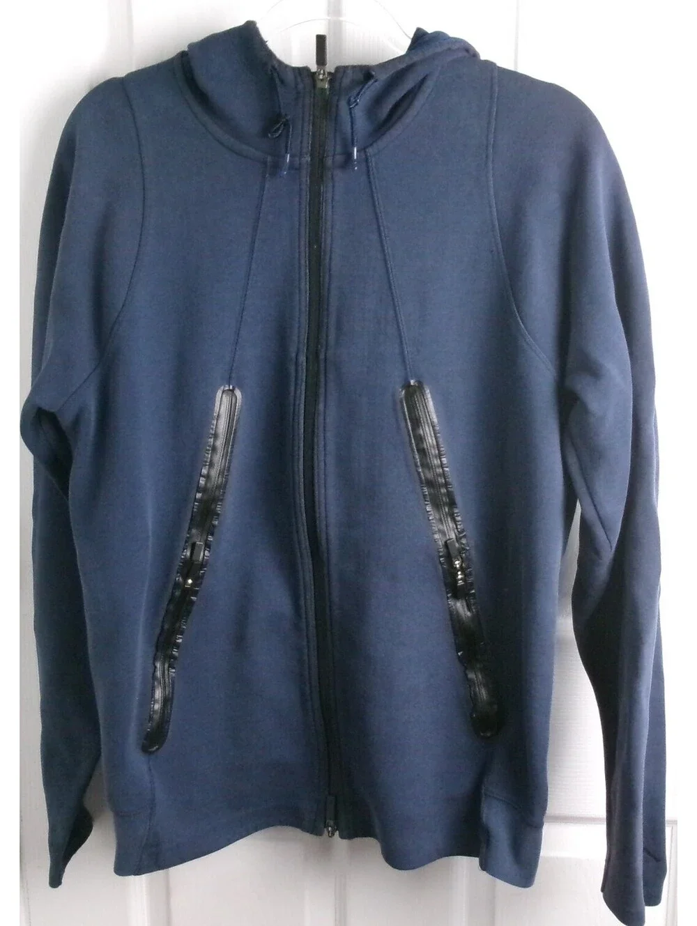 Air Jordan Lite Fleece Full Zip Hoodie Men's M Blue Zip Pocket Jacket